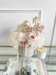 'In The Clouds' Luxe Ceramic Pot Combining Lasting Hydrangeas + Fresh Blooms