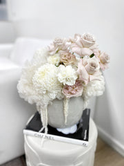 'In The Clouds' Luxe Ceramic Pot Combining Lasting Hydrangeas + Fresh Blooms