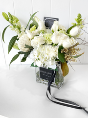 Personalised Glass Vase + Mixed Blooms