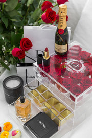 Medium Acrylic Box - Choose your rose colour (FREE GIFT BOX!)