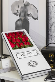 LONG STEM FRESH RED ROSES White Box