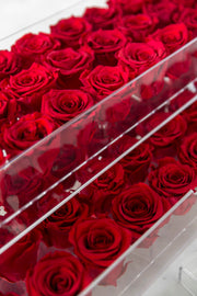 Large Acrylic Box with mirror base. Choose your rose colour