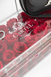 Large Acrylic Box with mirror base. Choose your rose colour