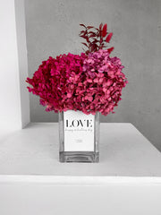 NEW Colour! Personalised Vase with Everlasting Hydrangeas