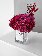 NEW Colour! Personalised Vase with Everlasting Hydrangeas
