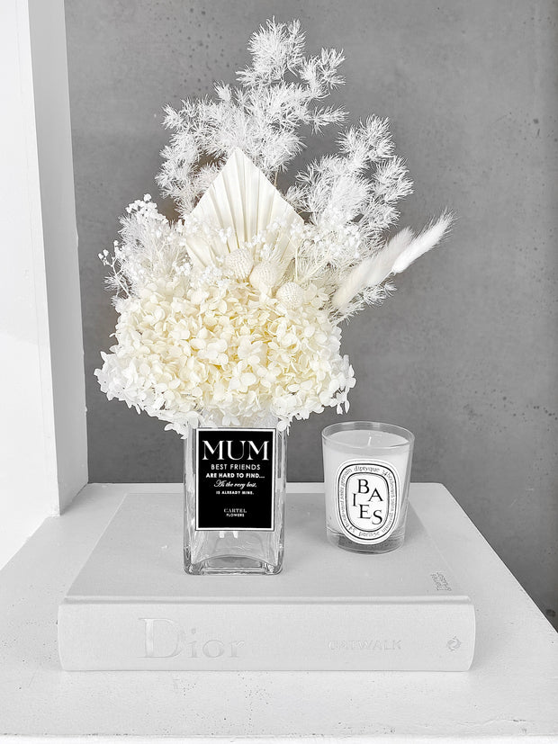 Monochome Personalised No.5 Chanel Vase by Cartel Flowers