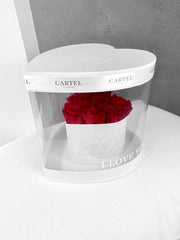 Heart Box with Lasting Roses (Choose your colour)