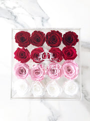 Medium Acrylic Box - Choose your rose colour (FREE GIFT BOX!)