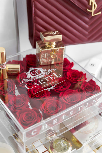 Medium Acrylic Box - Choose your rose colour