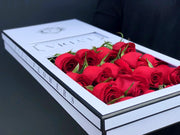 LONG STEM FRESH RED ROSES White Box