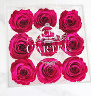 Small Acrylic Box - Choose your rose colour. (FREE GIFT BOX!)